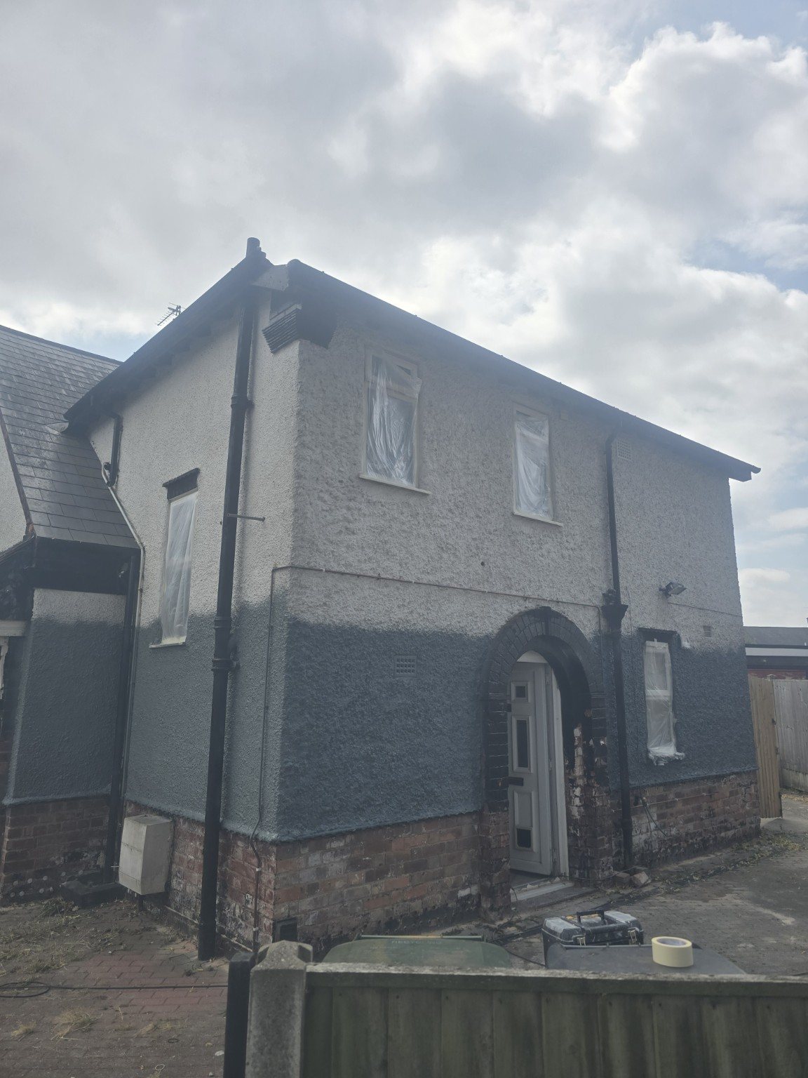 Exterior painting in progress